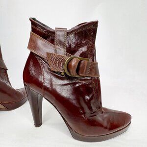 ANTIK DENIM Burgundy‎ Brown Ankle Slip On Ankle Boots 7